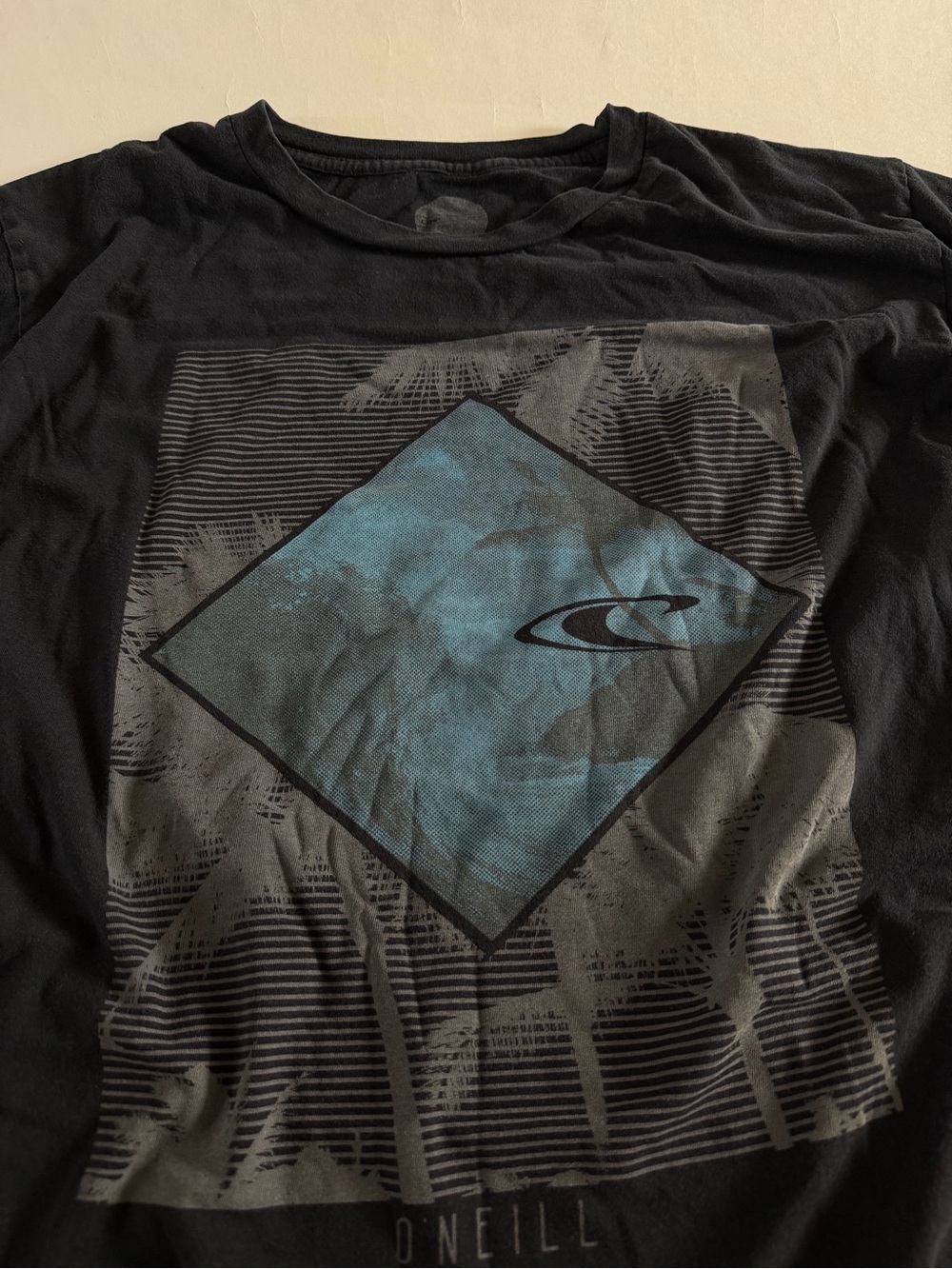 O'Neill Black Short-Sleeve Tee with Blue Diamond Graphic - Picture 2 of 3